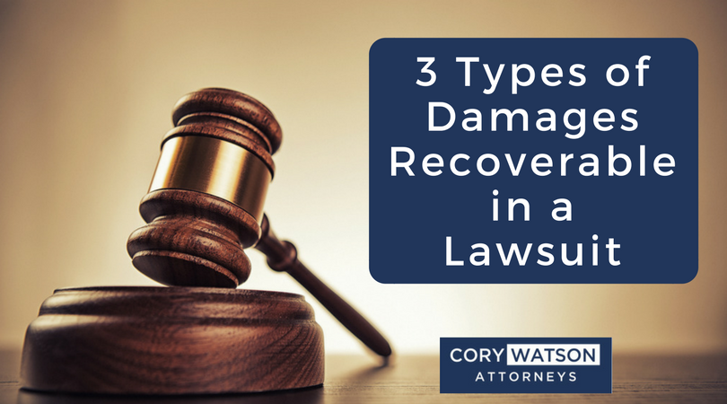 What are the three types of damages available in a civil case?